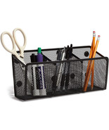 Magnetic Mesh Pen Holder Desk Organizer Basket With 3 Compartments 10.5&quot;... - £28.43 GBP
