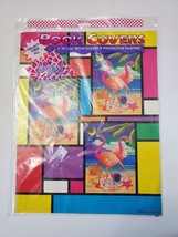 Vintage Lisa Frank Book Covers Set Retro Flamingos Beach - £11.95 GBP