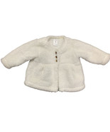 Carter&#39;s Infant White Faux Fur Plush Jacket Size 24 Months White  3 Butt... - $254.51 MXN