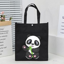 Cute Panda Printed Library Tote Bag Kids Homeschool Gift Idea Oxford School Bags - £16.84 GBP