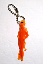 Halloween Plastic Devil Satan Keychain Charm Gothic Spooky Gift Orange V... - $10.79
