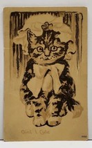 Aint I Cute, Kitten In A Bonnet c1906 Cat Postcard E7 - £11.95 GBP