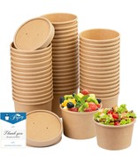 [75 Sets] 12 Oz Paper Soup Cups,Paper Food Containers With Vented Lid,, ... - £33.64 GBP