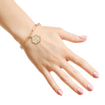 T Hexagon Initial Charm Bracelet - $30.49
