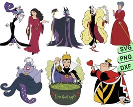 Disney Villains Bundle Svg Png, Disney Bad Girls Svg For Cricut - $1.99