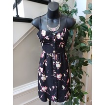 Papaya Shirt Dress Womens M Black Floral Sleeveless Spaghetti Strap Butt... - $27.72