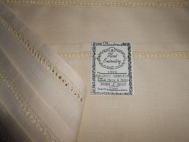 Linen Placemats &amp; Napkins Boutross Irish Linen Set Of 4 Hand Embroidery  - $39.60