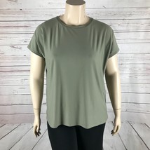 Weekends By Chico&#39;s Women&#39;s Sage Green Jersey Knit T-shirt Nwot Size 2 Large - £11.19 GBP