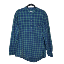 Vintage My Grandfather Shirt Mens XL Green Henley Flannel Irish Collarless - $44.99
