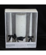 Amscan White Rhinestone Wedding Ceremony Unity Candle Set Black Bows  NEW - $20.15 CAD