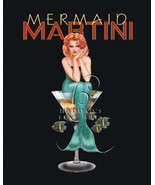 Mermaid Martini by Ralph Burch Sexy Pin Up Canvs Giclee - £138.48 GBP