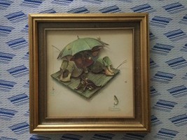 Vintage paper tole 3D paper cut shadow box Norman Rockwell kids fishing ... - €49,89 EUR