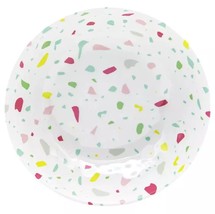 Zak Designs ~ Four (4) Melamine ~ Blue &amp; Pink Confetti Design ~ 8&quot; x 2.2... - £23.44 GBP