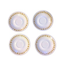 Vintage Corelle Butterfly Saucer Plates Set of 4 Used Gold White - £11.08 GBP