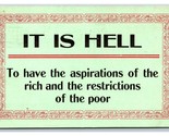 This Is Hell Motto Have Aspirations Di Rich Restrizioni Misere DB Cartol... - $6.09