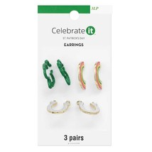 St Patricks Day Horseshoe, Rainbow &amp;Shamrock Earring Set by Celebrate It - £17.21 GBP