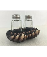 BLACK BEAR PAWS SALT &amp; PEPPER SHAKER SET CABIN LODGE LOG CABIN HOME DECOR - $24.74