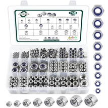 750PCS SAE &amp; Metric Nylon Lock Nuts Kit - 304 SS, Standard Thread, M2-M1... - $54.55