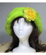 CSM - Brimmed Slouchy Hat, Handmade, NEW, Citron, Crochet CSM - 10367 - $34.30 CAD