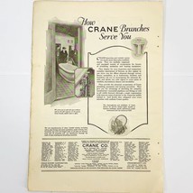 Vtg 1920&#39;s Crane Company Sinks Tubs Bathroom Advertising Magazine Print ... - $6.62
