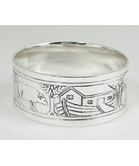 Tiffany &amp; Co Vintage Noahs Arc Napkin Ring Holder Makers Sterling Silver - £233.09 GBP