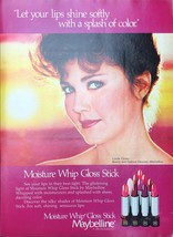 Vintage 1985 Maybelline Moisture Whip Gloss Stick Linda Carter Print Ad  - $5.22