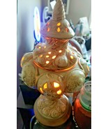 Aladdin style lamp gold cream brown porcelain highly decorative angel me... - €85,11 EUR