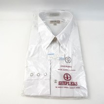 Sheplers White Long Sleeve Pearlsnap Men&#39;s Western Dress Shirt NOS 17.5 35 - £27.43 GBP