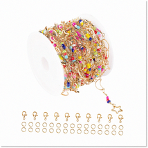 Gold Plated Moon Star Link Chain Necklace - DIY Jewelry Making Supplies ... - $62.36