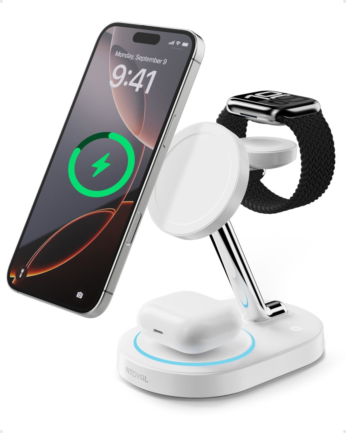 Intoval Fast Charging Station for Magsafe Apple Devices, Wireless Charger for Ma