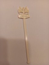 Bacardi Swizzle Stick Drink Stirrer Bat Logo White &amp; Gold-trim  6 inches - £10.25 GBP