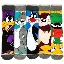 5 pairs Loony Tunes Character Socks Bugs Bunny Daffy Duck Taz Sylvester Martian - £8.29 GBP