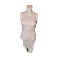Lovers + Friends Eva Ruched Asymmetric Hi Low Mini Dress Bamboo White Sz... - $34.99