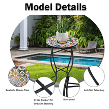  Mosaic Portable Threshold Indoor Outdoor Table Round Patio Garden Side ... - $67.72