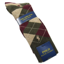 Polo Ralph Lauren Men&#39;s Dress Socks 3 Pack Argyle Olive Combo Size 10-13 - £18.87 GBP