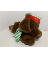 Ho Ho Hounds Commonwealth plush brown puppy dog Christmas green red hat ... - £4.63 GBP