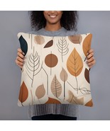 New Throw Pillow Fall Leaves Brown White 18 x 18, 20 x 12, 22 x 22 Hidde... - $17.95+