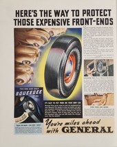 1939 Print Ad General Tire Squeegee Tires Protects Front Ends Akron,Ohio - $21.58