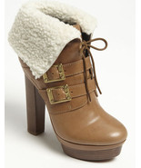 Rachel Zoe Piper Booties  buckle Leather shearling Boots $525 size 10 - $382.34 CAD