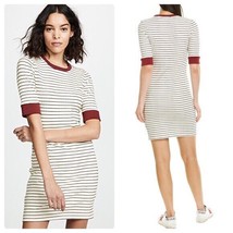 NWT Joie Women&#39;s Short Sleeve Tralena Ribbed Striped Tee T Shirt Knit Dress L - £42.84 GBP