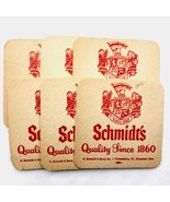 Schmidt’s Coaster Beer Paper Set Of 6 Lot C. Schmidt And Sons Vintage Bar - $14.95