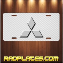 MITSUBISHI Inspired Art on simulated Carbon Fiber Aluminum License Plate... - £15.41 GBP