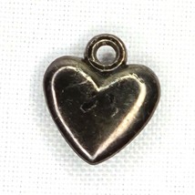 Pendant Small Black Metal Puffy Heart Shaped - £12.13 GBP