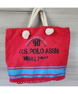 U.S. Polo Vintage Cotton Pink Pony Logo Beach Shopper Weekend Travel Tot... - £31.10 GBP