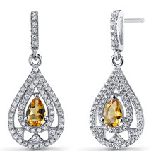 Sterling Silver Citrine Chandelier Drop Earrings - £67.06 GBP