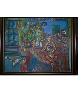 David Messer Listed Paris Artist Painting Oil/C 1981 &quot;Figure in Room&quot;, 6... - $791.20