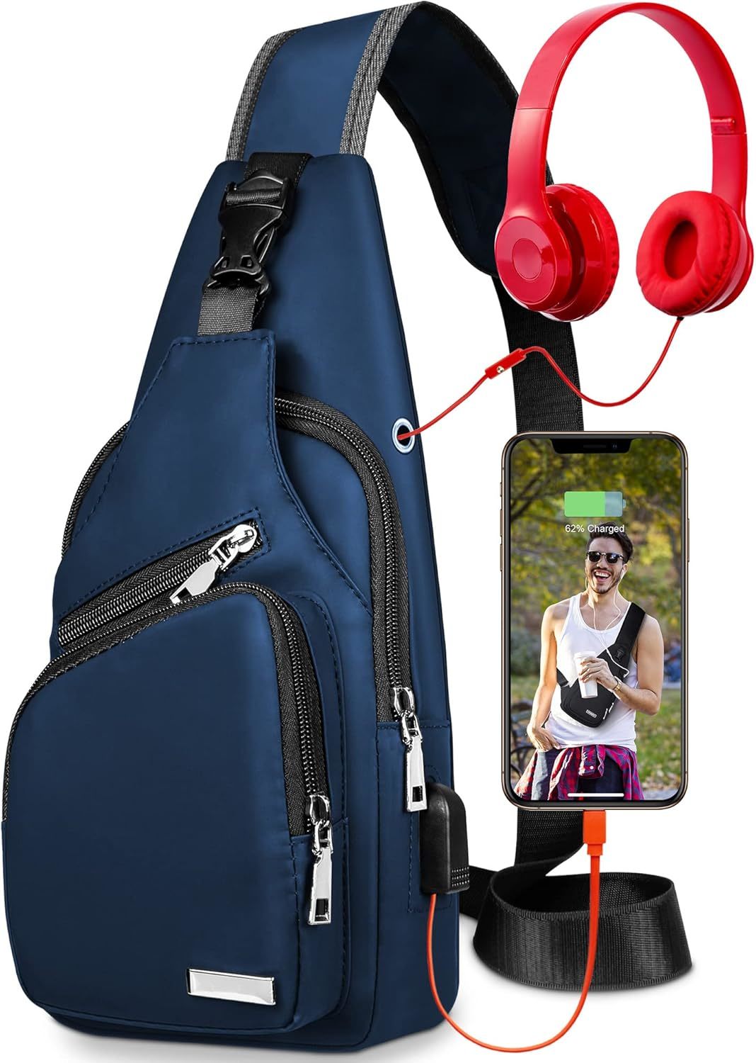 Waterproof Sling Bag Crossbody Backpack For and 50 similar items