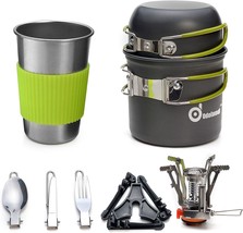 Odoland Camping Cookware Stove Carabiner Canister Stand Tripod and Stainless - £32.06 GBP