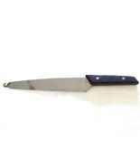 Vtg Stainless Steel Knive Japan Wooden Handle Hook 2 Rivets 8&quot; Blade 4&quot; ... - $9.49