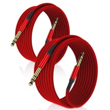 1/4 Inch Trs Instrument Cable 10Ft 2-Pack,Straight 6.35Mm Male Jack Stereo Audio - £26.58 GBP